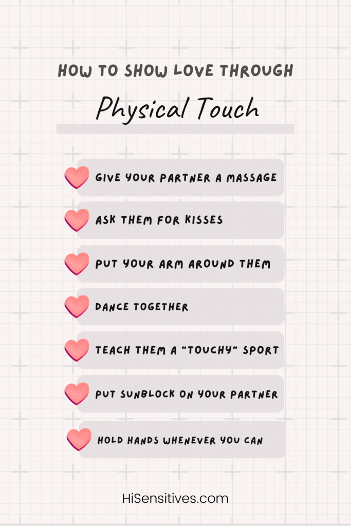 On this image, the physical touch love acts are summarized. 