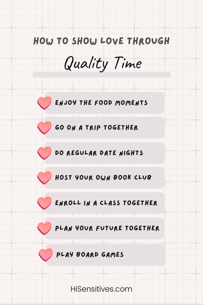 On this image, there is a list of the quality time activities summarized in this article.